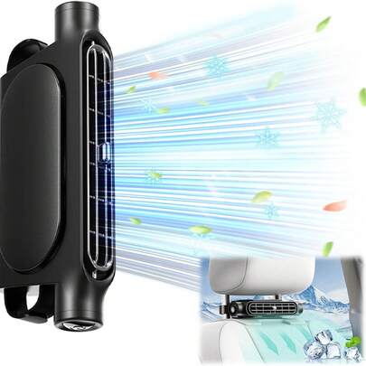 Mini ventilador de asiento montado en el automóvil, ventilador portátil para vehículo con 3 velocidades, enfriador silencioso para reposacabezas de automóvil, ventilador de enfriamiento de asiento de automóvil para SUV, RV, camión, sedán, ventilador de asiento portátil para oficina y niños (negro), Inicio, Felicitaciones graduado, Herramientas portátiles, Artículos esenciales de verano, Portátil de verano