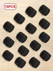 15pcs Black Cable Organizer Clips, Minimalist Multi-Function Wire Winder Clips For Earphones, Chargers, Data Cables - Black - View 7