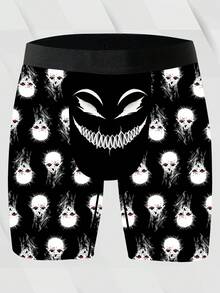 DOKER 男士趣味平角内裤，深色卡通印花，日系漫画主题，针织面料，宽松运动版型，透气吸汗，柔软亲肤，休闲运动型平角内裤 - 彩色 - 查看 3