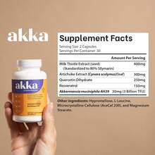 Akkermansia Superbiotic Supplement – Digestive Wellness & Nutritional Support With Resveratrol, Quercetin & Silymarin | Non-GMO | 60 Capsules (2 Bottles) - 2 Bottles - 查看 9