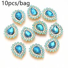 10pcs/Pack Iron-Based Acrylic Hand-Sewn Rhinestones, Shiny Water Drop Shaped Rhinestones 7X10mm For Crown Jewelry DIY, Flat Bottom - Water Droplet Rhinestone - View 19