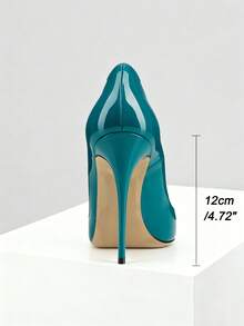 Ziheels Elegant 12cm/4.72" Stiletto High Heels For Women Patent Leather Pumps Heels Sexy Pointy Formal Dress Shoes - Bằng sáng chế-Teal - Xem 2