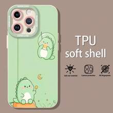 Dinosaurio verde en el espacio comiendo estrellas.funda de teléfono Fundas compatibles con ,Apple,VIVO,OPPO,,, y Honor.Fabricadas en silicona TPU,ofrecen protección contra golpes y caídas. - Blanco - Ver 3