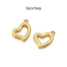 5pcs/Pack Stainless Steel Bowknot Heart Pendant, Elegant Fashion Pendant Necklace Bracelet Charm, Extension Chain Jewelry DIY - Butterfly Heart Pendant - View 12