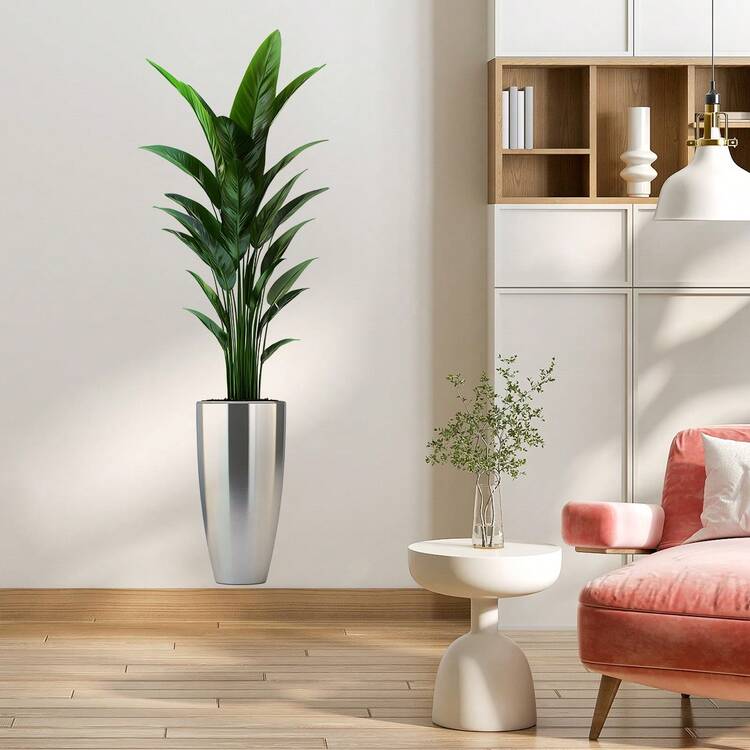1pc Artificial Dendrobium Orchid Wall Sticker, Tropical Floral Wall Decor, Self-Adhesive 3D Green Plant Atmosphere Wallpaper - Multicolor - View 4