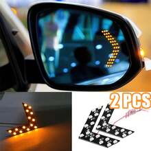 LED Car Rearview Mirror Lights, Arrow Light Panel, 12V, 14SMD, Rearview Mirror Indicator, Signal Lamp, Car Accessories, 2 Pcs S7AD - White 1 Pair - View 2