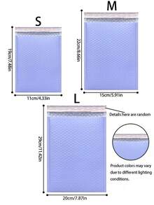 20pcs Purple Bubble Mailers, Self-Seal Pink Bubble Envelopes, Waterproof Foam Self-Adhesive Packing Organizer Bags, Simple Business Storage Pouches, Suitable For Mailing Gifts, Books, Phones And Other Products - Purple - View 2