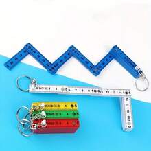 1pc Multifunctional ABS Plastic Folding Ruler, 50cm/19.69in, 10-Fold With Keychain, Compact And Portable, Multi-Purpose Folding Ruler Drawing Tool, Student Measuring Ruler - A - View 2