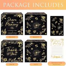 21pcs Black Appreciation Memory Card Box, Suitable For Birthday, Graduation, Halloween, Retirement, Family Game Invitation, Gender Reveal Party Decorations (1 Paper Box + 20 Cards) - 22*22*22cm - View 4