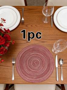 1/4/6pcs Bohemian Woven Round Placemats, Solid Color Woven Lace Tablemats, Non-Slip Pads, Home Kitchen Decor, Bowl Coasters, Suitable For Holiday Party, Birthday, Wedding, Home Decor (Multiple Colors Available) - Multicolor - View 21