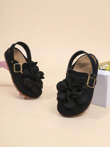 Girls/Kids' Casual Slip-On Flat Mule Sandals, Suitable For All Seasons - Black - View 5