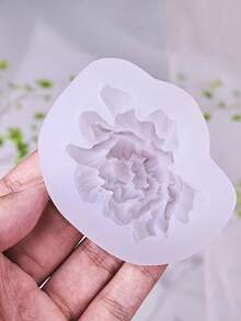 1pc Flat Peony Flower Silicone Candle Mold, Lotus & Rose Silicone Candle Mold - A-White - View 1