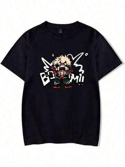 1 PcsRONGJUN Unisex MHA T-Shirt Bakugou Katsuki Plus Ultra Graphic Tee Shirt  Basic Crew Neck T-Shirts,Sports Casual T-Shirts,Wardrobe Foundation,,Buscar,Valentine Outfits For Women180g 100% Cotton Soft