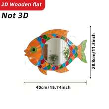 OUTANA 4pcs Wooden Animal Frame Acrylic Decorative Mirror, Easy Installation & Cleaning, Suitable For Living Room, Bedroom, Clothing Store, Hotel, Rental House - 008 - View 3