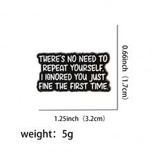 “你知道你已经成年了”语录珐琅徽章，趣味短语，X世代胸针翻领别针徽章，可别在背包、服装配饰、时尚珠宝上，是送给朋友的绝佳礼物。 - 黑色 - 查看 19