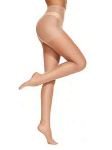 1/3/6 Pairs Women Silk Stockings, Sexy Ultra-Thin Pantyhose, Disposable Tights, Fashionable Leggings, Suitable For Workplace, Holidays, Parties, Outings, Formal Occasions, And Daily Wear - 杏色 - 查看 3