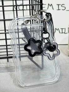 1 Set Wave-Shaped Card Holder Soft Plastic Card Sleeves With Lanyard, Portable Student/Office Supplies - Wave Shape - View 7