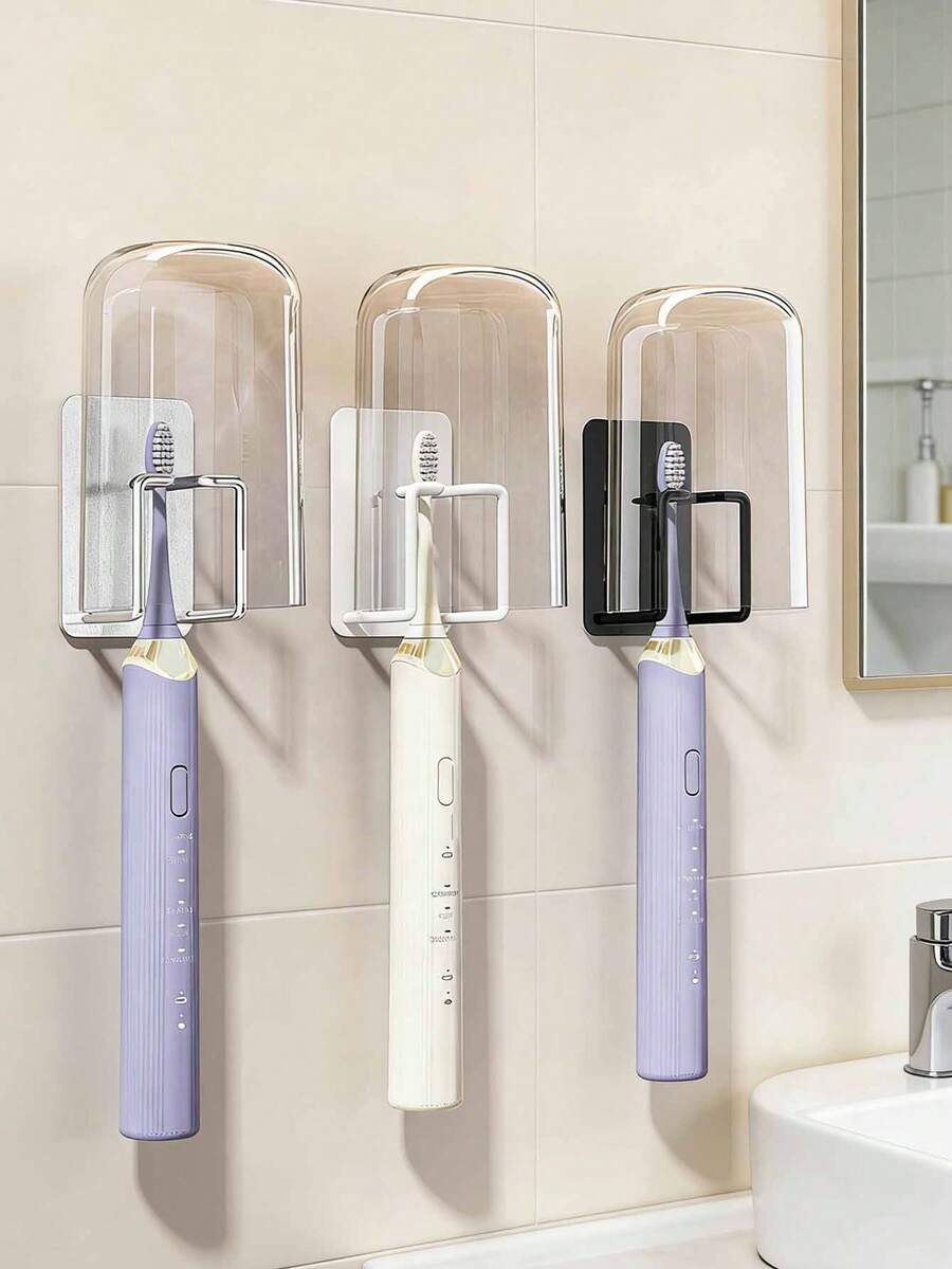 حامل فرشاة الأسنان للتركيب على الحائط، بدون الحاجة إلى الحفر، يتضمن رف لتخزين الحلاقة، مثالي لتنظيم فرش الأسنان، مناسب للحمامات والمركبات الترفيهية، يتميز برفوف - متعدد الألوان - مشاهدة 1