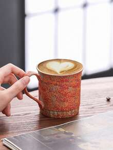 1pc 275ml Ceramic Cup, Household Office Guest Cup, Couple Cup, Hanging Ear Coffee Cup, Cola Cup, Cold Drink Cup, Breakfast Milk Cup, Beer Cup, Oatmeal Cup, Flower Tea Cup, Creative Crackle Glaze Ceramic Cup, Beverage Cup, Office Water Cup - Multicolor - View 4
