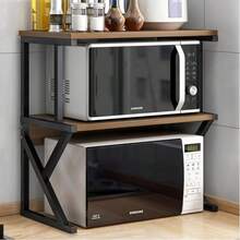 Extendable Microwave Shelf - 2/3 Levels, Sturdy X-Structure, Kitchen Organizer - 3層 - 查看 1
