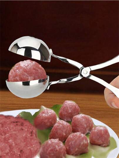 ¡Haga albóndigas deliciosas fácilmente con este práctico fabricante de albóndigas de acero inoxidable de 1 pieza! Dispositivo prensador de albóndigas de acero inoxidable conveniente - Perfecto para acampar al aire libre y uso en la cocina, antiadherente y fácil de limpiar