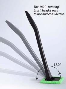 Car Window Cleaning Brush, 180° Rotatable Long Handle Windshield Cleaner With Washable Microfiber Cloth, Anti-Fog Car Glass Wiper Tool For Car & Home Use,Effectively Removes Fog And Moisture - Single Cleaning Brush - View 4