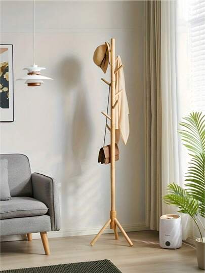 1 pièce Porte-manteau vertical en bois, d'environ 69 pouces de hauteur, porte-manteau sur pied, durable, élégant et beau, mobile, facile à assembler/désassembler, convient pour les salons, les couloirs, les chambres à coucher, les bureaux et comme cadeau de fête