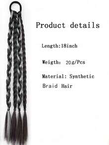 1件/2件装合成马尾辫接发,Y2K甜美酷女孩派对、节日辫子接发 - 拼色 - 查看 4