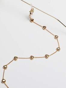 1条金色心形眼镜链，简约时尚金属眼镜链，防丢带，适合日常佩戴 - 彩色 - 查看 5