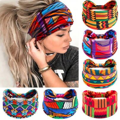 一体式彩色造型发带，适合瑜伽、健身、跑步、骑行、旅行、野餐和徒步。宽大时尚的发饰，具有吸汗功能，弹性结设计，保暖百搭，是万圣节的完美之选。