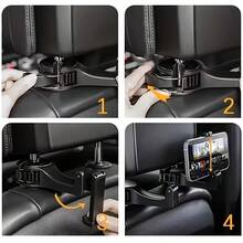 2pcs Adjustable Car Seat Phone Holder With Headrest Mount – Durable ABS Material, Water-Resistant, Car-Compatible; Provides A Secure Grip For Road Trips And Commuting – Car Phone Mount - Multicolor - View 10