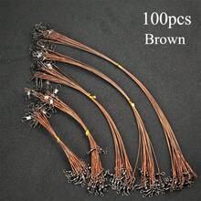 AVlcoaky 100pcs Anti Bite Steel Fishing Line Steel Fishing Leader Line Wire With Swivels And Snaps Fishing Accessories - Multicolor - View 14