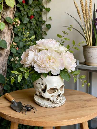 1pc Unique Skull Plant Pot – Upgrade Your Indoor Garden Or Desk Setup With This One-Of-A-Kind Skull Planter! Great For Housing Succulents, Herbs, Or Small Flowers, It Fits Seamlessly On Your Bedroom Nightstand, Office Desktop, Or Balcony Shelf. Its Eye-Catching Design Turns Any Corner Into A Conversation Starter, Blending Dark Style With Functional Gardening. Stand Out From Ordinary Planters And Elevate Your Home's Vibe.