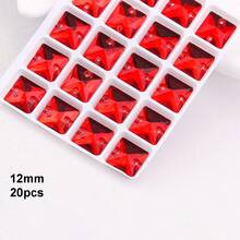 红色玻璃水晶，各种形状，闪亮手工缝制水晶水钻装饰珠，平底穿孔宝石，DIY配件，缝制宝石，水钻，用于装饰衣服、连衣裙、包包、鞋子、胸针、耳环、手工艺品 - 彩色 - 查看 38