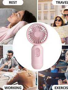 1 chiếc quạt mini cầm tay công suất cao, màu trơn, kiểu dáng tối giản, sạc USB, thích hợp cho hoạt động ngoài trời mùa hè, thể thao, công việc, du lịch, học tập và sử dụng hàng ngày. - Nhiều màu - Xem 3