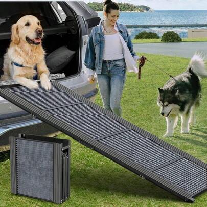 Portable Car Ramp For Large Dogs, Non-Slip Folding Dog Access Step For SUV & Truck Up To 250LBS