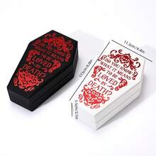 Hộp đựng trang sức hình quan tài phong cách Gothic, làm từ da PU cao cấp, hoàn hảo để đựng bông tai, nhẫn, dây chuyền và vòng tay – Hộp đựng di động phong cách Gothic lý tưởng cho Halloween, Giáng sinh, mùa tựu trường, ý tưởng quà tặng độc đáo cho những người yêu thích thời trang và các nhà sưu tập. - Hộp Halloween - Xem 11