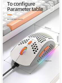 Chuột chơi game M8 RGB có thể tùy chỉnh, chuột có dây, định dạng macro, trọng lượng nhẹ dành cho PC & Laptop - Xem 11