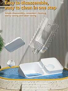 1 pieza Comedero inteligente para mascotas, comedero antideslizante con material transparente, desmontable y fácil de limpiar, separación de comida y agua, recarga automática de agua, gran capacidad para comida y agua de gatos y perros pequeños/medianos - Multicolor - Ver 8