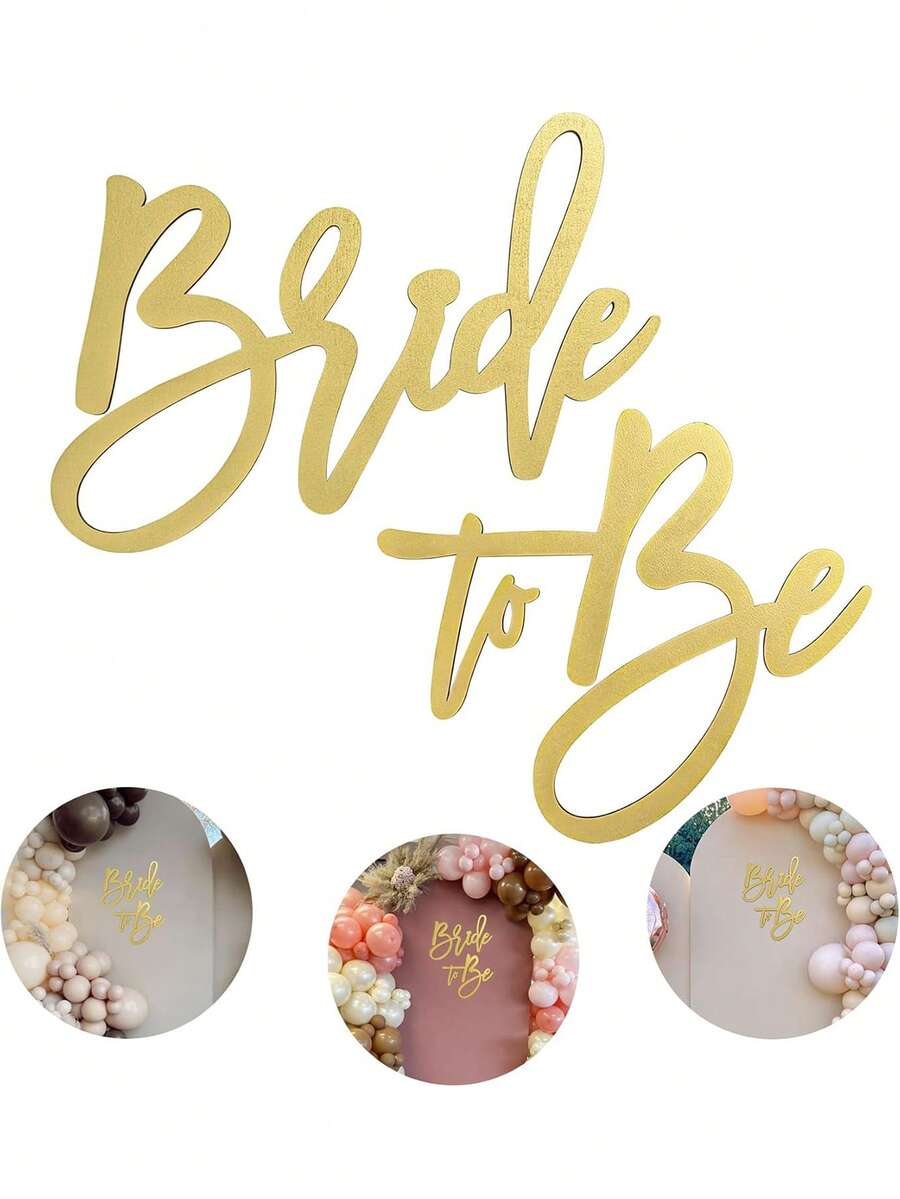 White Painted Bride-To-Be Wooden Sign, Bridal Party Banner, Bridal Shower Bride-To-Be Decorations - Bridetobe - View 1