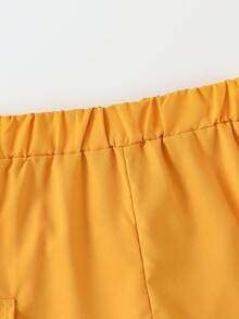 青少年男孩涂鸦风格字母印花圆领短袖T恤+卡其色工装裤夏季新款套装 - 彩色 - 查看 7