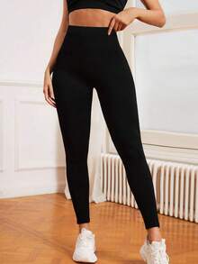 Leggings casuales para mujer, adecuados para fitness, yoga, ocio, senderismo y diversas ocasiones, color negro primavera - Negro - Ver 1