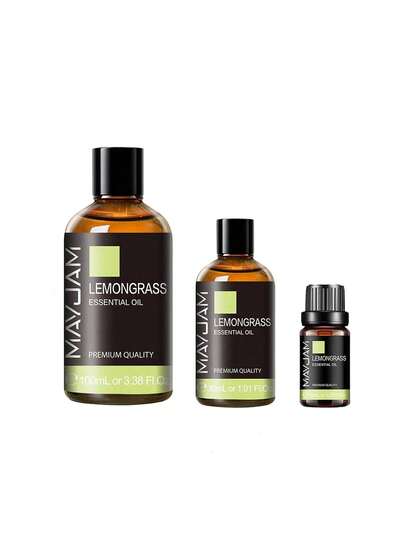 MAYJAM 1pc 10/30/100ml Lemongrass Essential Oil For Aromatherapy Diffusers Humidifier Candle And Soap Making,Skin Care,Sleep Support,Air Purification For Home Living Room Office, Perfect Gift,Long Lasting Scent