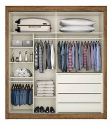 Zurich Wardrobe, MDF, 2 Sliding Doors, 4 Drawers, Europa - Multicolor - View 4