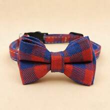 1pc Stylish Plaid Bow-Tie Cat Collar - Adjustable & Comfortable Fit, Durable Fashion Accessory For Your Feline - Multicolor - View 25