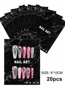 20Pcs Nail Art Display Card Nail Packing Card Package Nails Photography Show Prop Board Nailfie Disc Press-On Nails Salon Accessory Nail - Multicolor - View 3