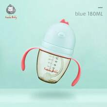 1个PPSU材质宽口婴儿奶瓶，易握手柄，360°重力球吸管，硅胶奶嘴，耐热防胀气奶瓶，适合0个月以上宝宝，容量180毫升/280毫升 - 彩色 - 查看 12