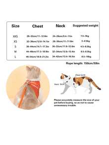 Large Mesh Pet Chest Harness, Vest-Style Dog Leash With Reflective Breathable Dog Strap - Multicolor - View 3