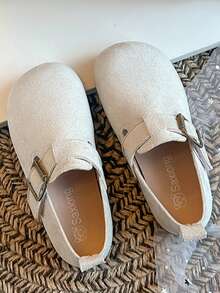 2026 Zapatos de lana rotos para niños en primavera, adoptando el nuevo estilo británico, zapatos para niños y niñas, zapatos de estilo princesa coreano de cuero - Beis - Ver 2