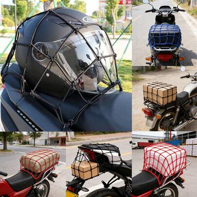 Motorcycle Cargo Net, Storage Net, Cargo Net, Elastic Luggage Rack Net Bag, Trunk Cargo Net, Protective Net, Suitable For Motorcycle, Bicycle, Electric Scooter Rear Seat And Tank Storage Space, Elastic Net Cover, Modified Trunk Fixing Strap